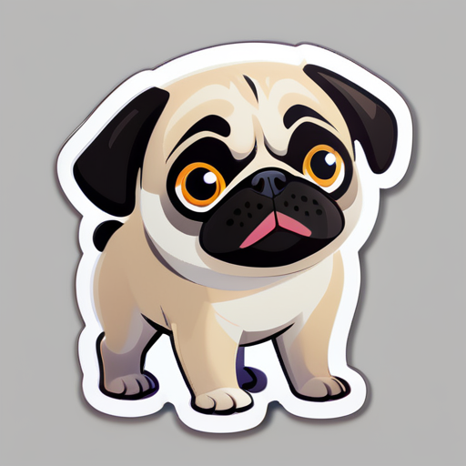 a cute pug dog sticker