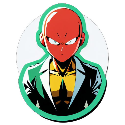 one-punch man with network & information security sticker