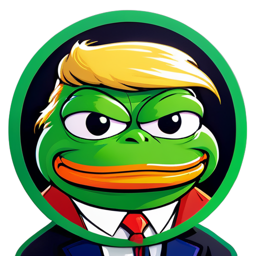 Donald trump that has the face of pepe the meme frog sticker