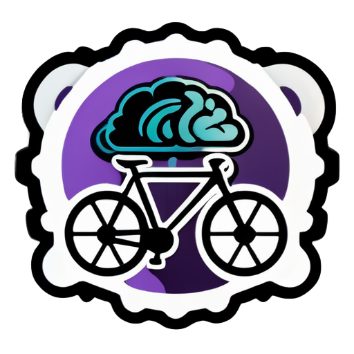 Cérebro, café, bicicleta sticker