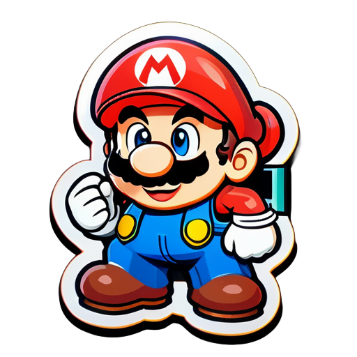 astraunaut ，supermario style sticker