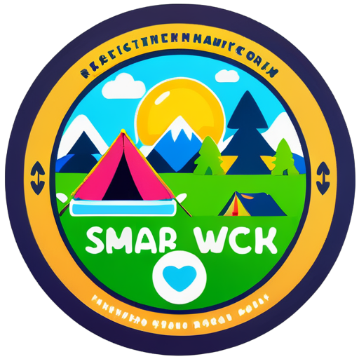 créer une bannière pour le camping de travail social sticker