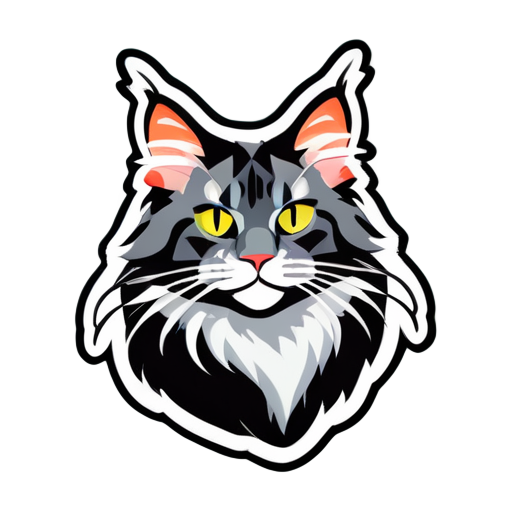 Eine Maine Coon Katze sticker