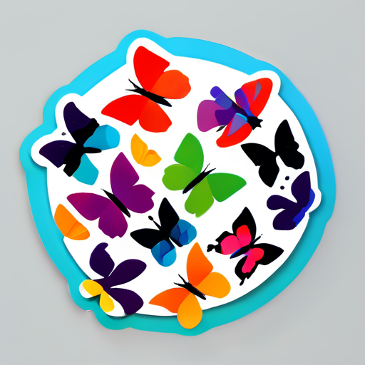 Colored butterfly sticker