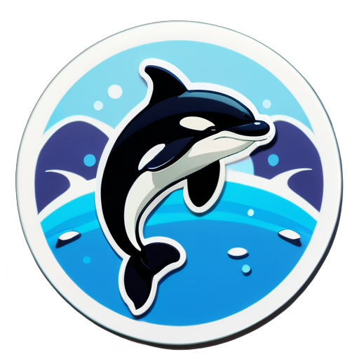 cute orca  fish in a circle as japan peace symbol
  sticker