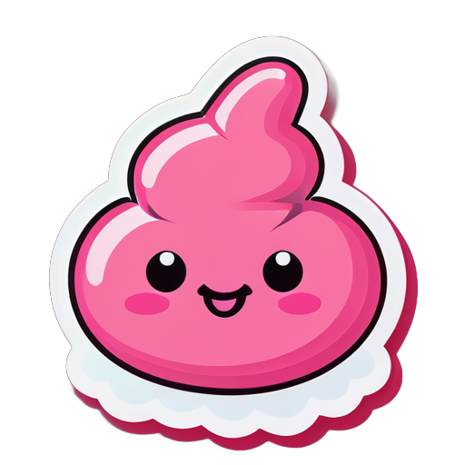 Um adorável cocô rosa sticker