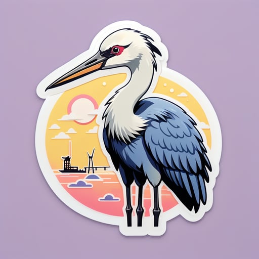 Sentimental Crane Meme sticker