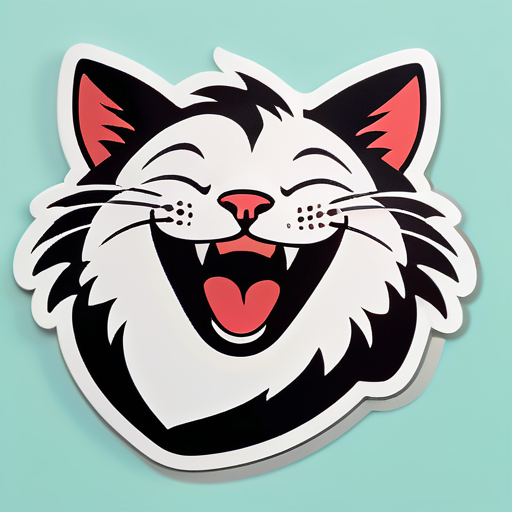 Laughing cat sticker