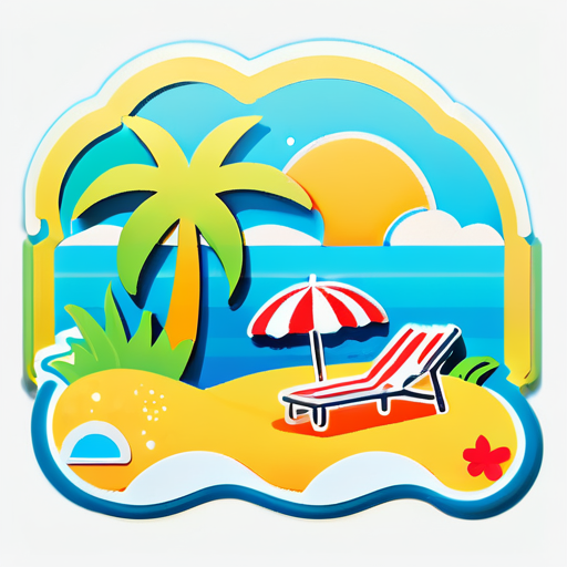 Pegatina de tema de escena de verano sticker