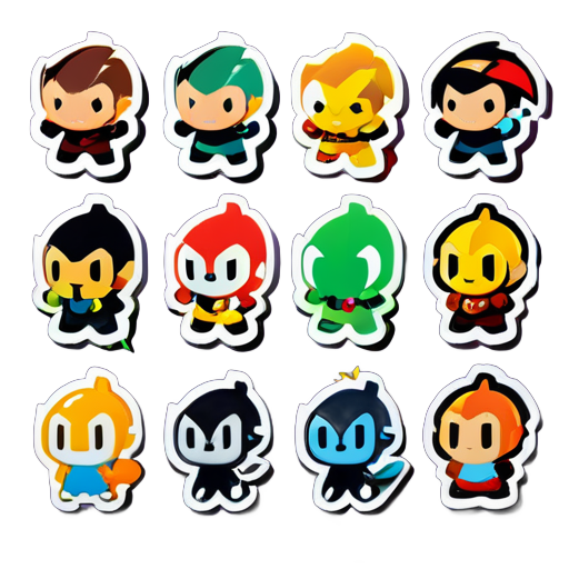 personnages de jeux bien connus sticker