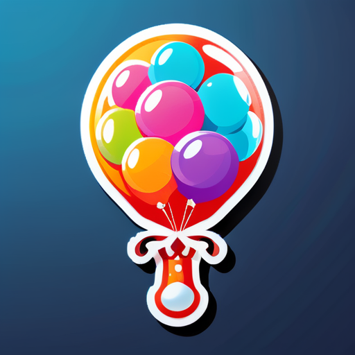 balloon made of bubbles sticker