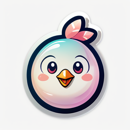 Fond transparent, joyeux oiseau de perles sticker