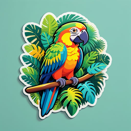 Exotic Parrot in Jungle sticker