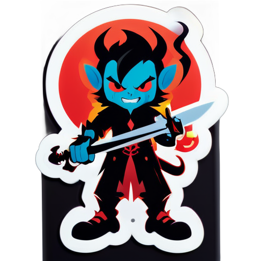 Devil jiske haath me talwar ho sticker