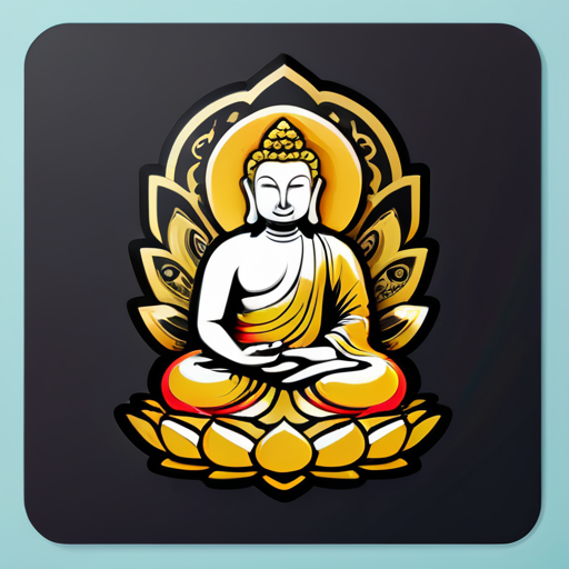 Concevoir un jeu de cartes à jouer sur le thème des statues de Bouddha sticker