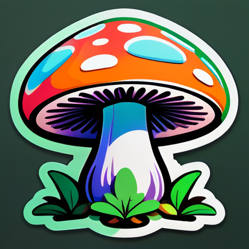 森林中的迷幻蘑菇 sticker