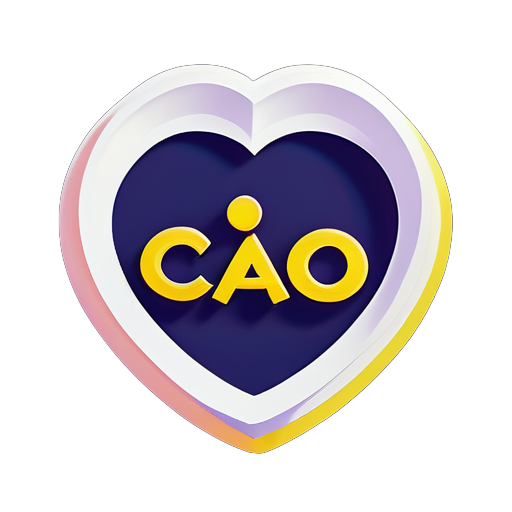 Make a cao2inmyheart English letter logo sticker