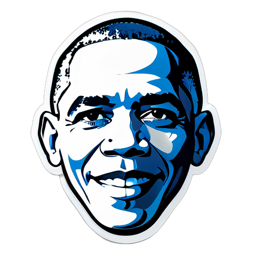 Barack Obama dạng trắng sticker