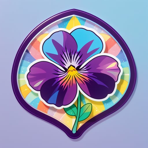 Peaceful Pansy Prism sticker