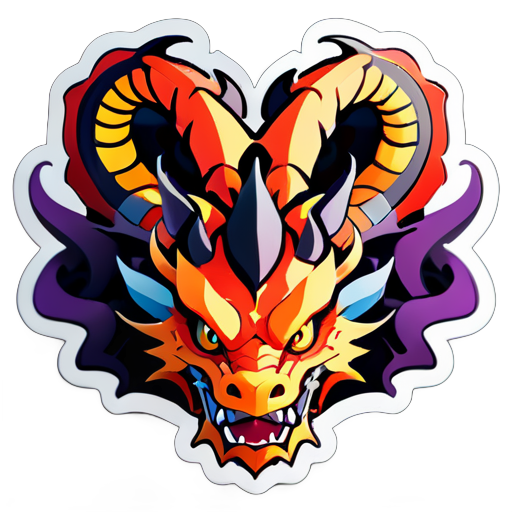 dragon with 3 head sticker