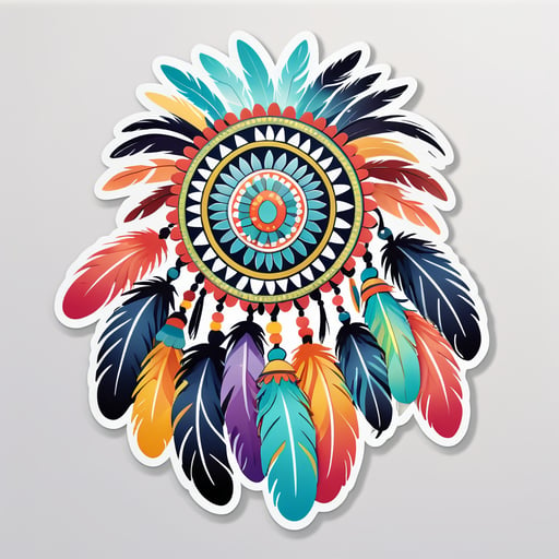 Boho Feather Tassels sticker