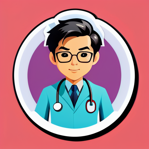 médecin asiatique sticker