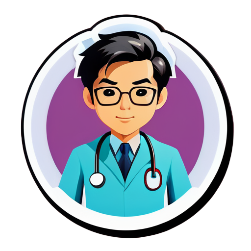 médecin asiatique sticker