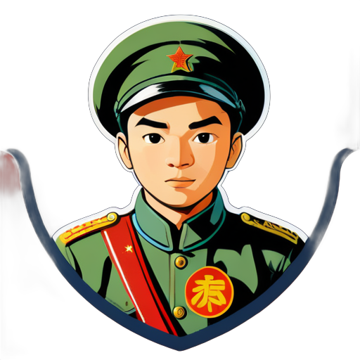 Un joven del Ejército Rojo del Octavo Ejército de China sticker