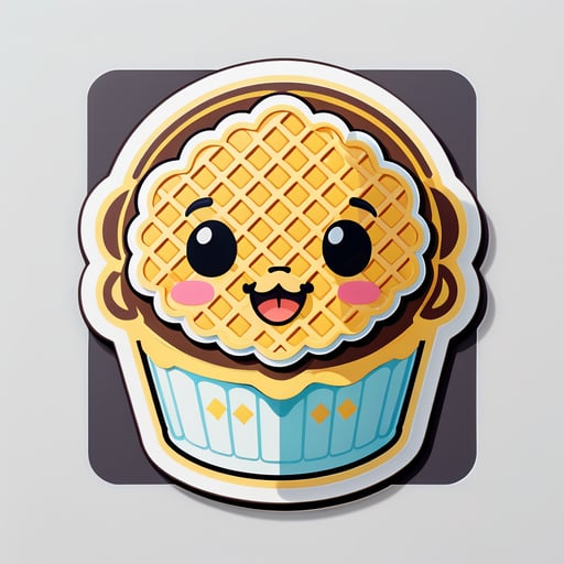 Waffle fofo sticker