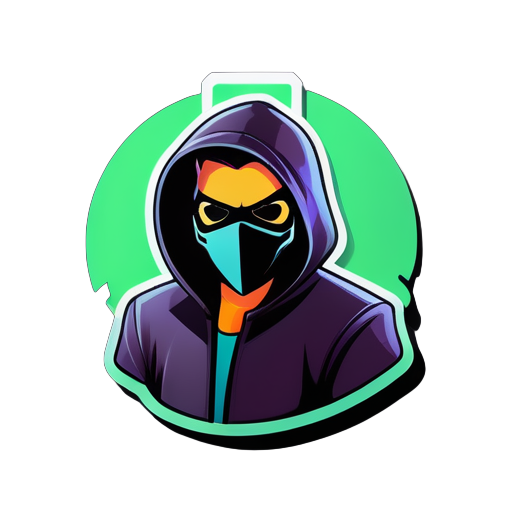 generate a sticker whit a hacker into computer system
 sticker