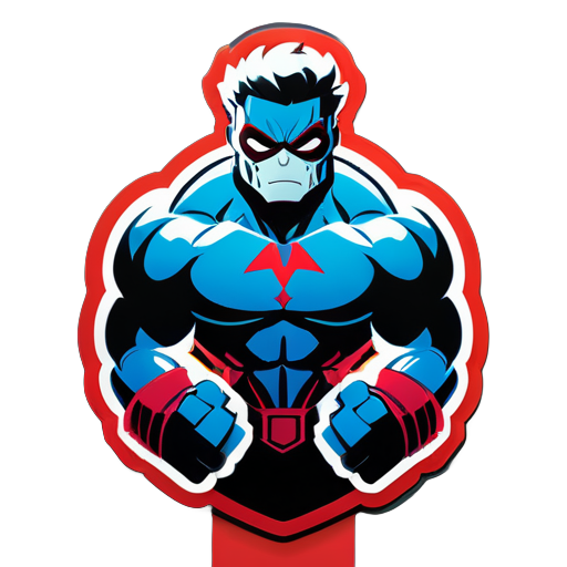 nhãn nhân vật Marvel Prediator với cơ bắp mạnh mẽ sticker