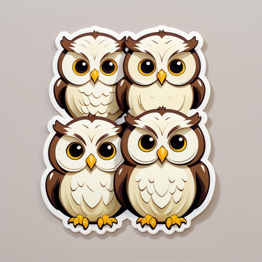 Ample Cream Owls sticker