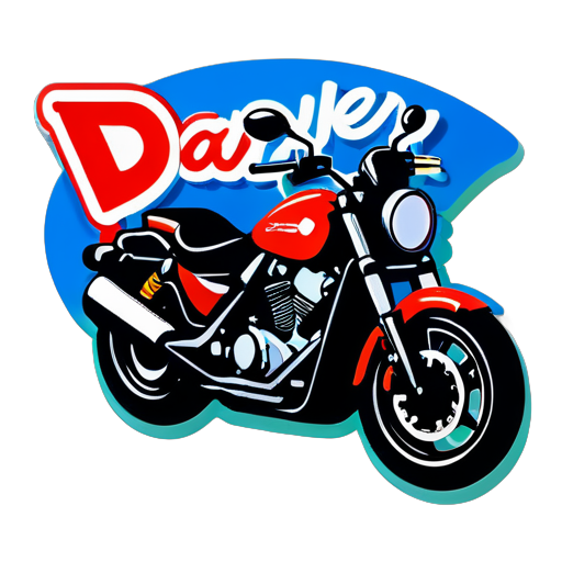 Adesivo escrito danxavier com tematica moto sticker