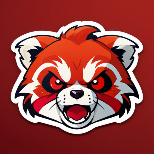 cute red panda with angry face sticker