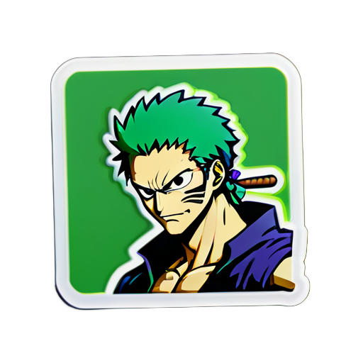 create a zoro from one piece sticker sticker