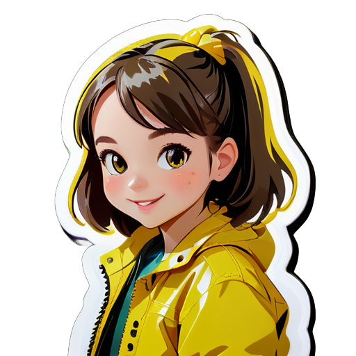 Jeune fille avec une veste jaune 