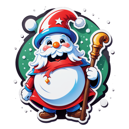 Jolly Snowman Wizard sticker