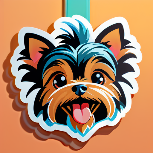 cartoon of a yorkie sticker