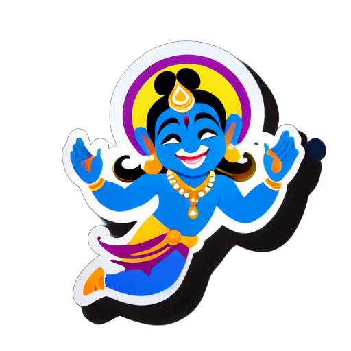 Krishna being happy sticker