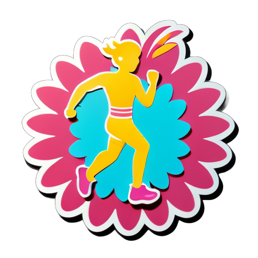 Running Flowers sticker