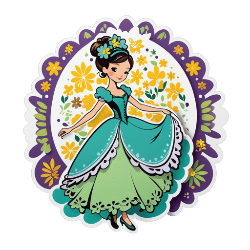 Whimsical Wallflower Waltz sticker