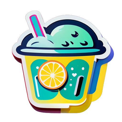 Cute drink sticker sticker