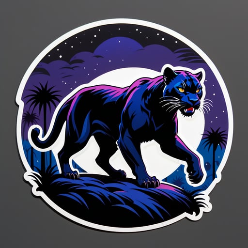 Black Panther Prowling in the Night sticker