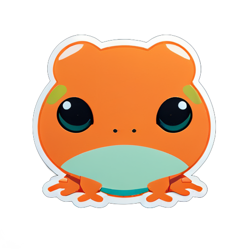 sad orange frog sticker