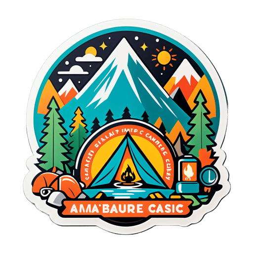 Matériel de camping d'aventure sticker