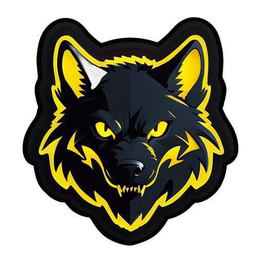 A shadowy black wolf silhouette, with piercing yellow eyes glowing in the darkness. The text "Shadow Stalker Gaming" is sharp and edgy, echoing the stealthy nature of the wolf sticker