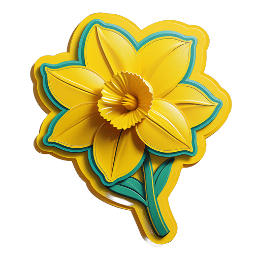 Yellow Daffodil Swinging in the Wind sticker