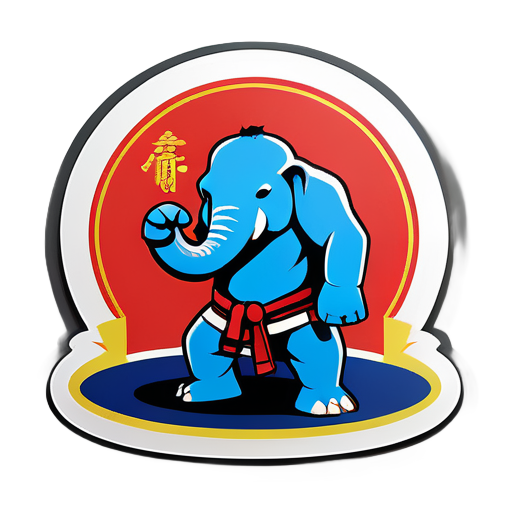 jiu-jitsu elefante sticker