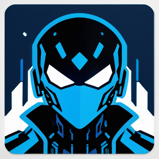 cyber person black n blue sticker