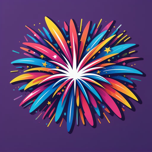 Vivacious Fireworks Display sticker